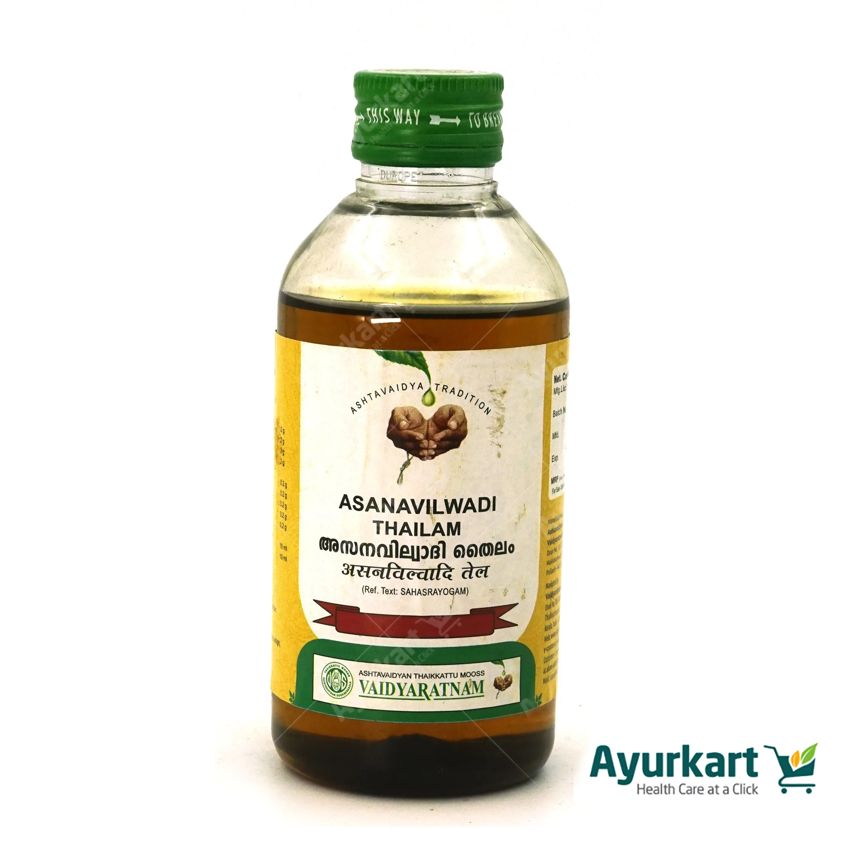 Asanavilwadi Thailam - 200ML - Vaidyaratnam - Image 3