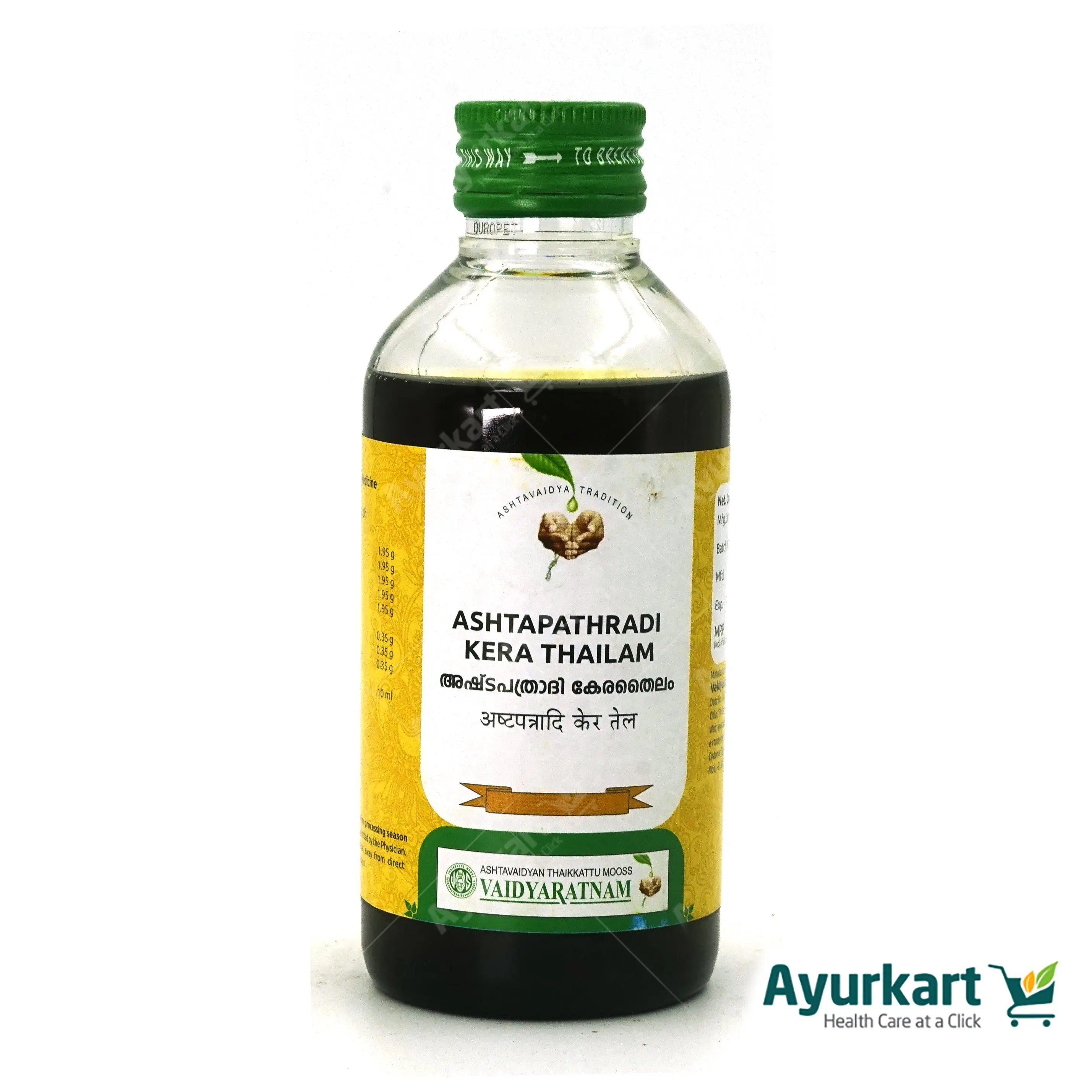 Ashtapathradi Kera Thailam - 200ML - Vaidyaratnam - Image 3