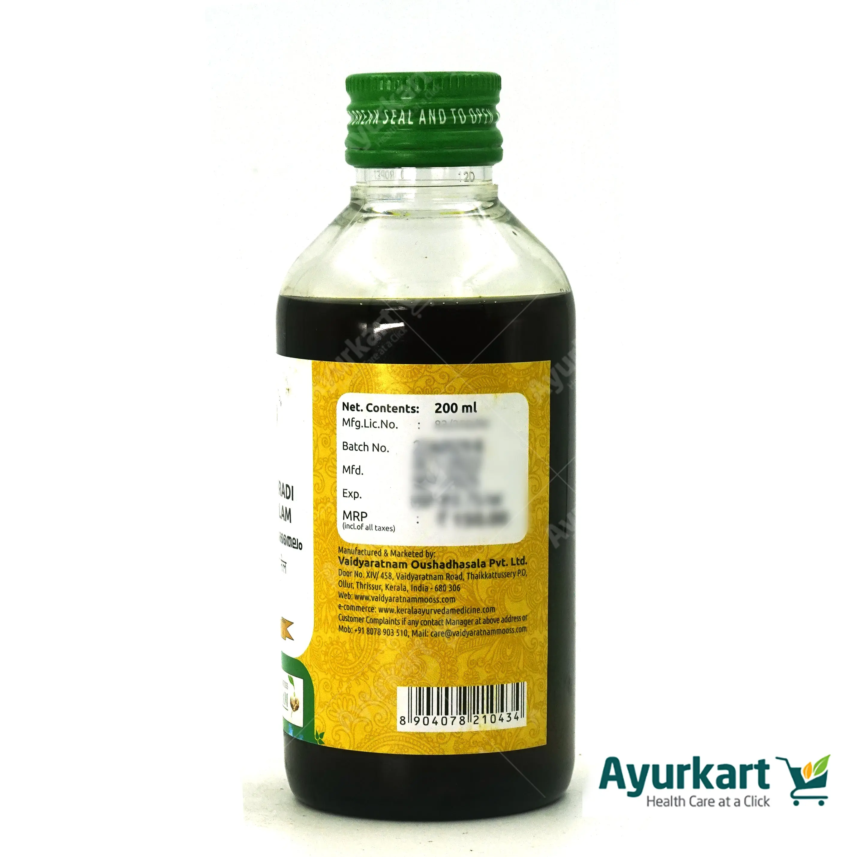 Ashtapathradi Kera Thailam - 200ML - Vaidyaratnam - Image 5