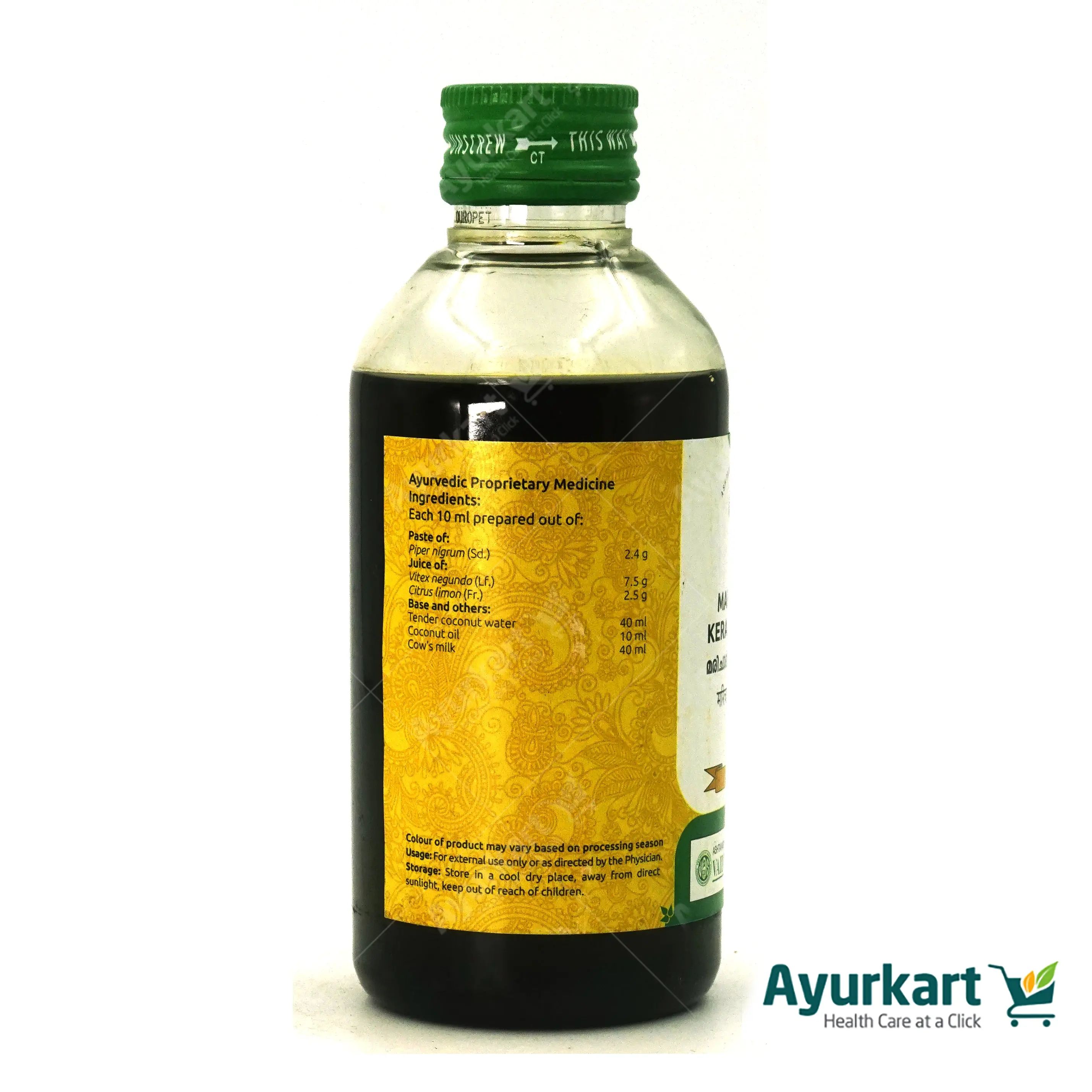 Marichadi Kera Thailam - 200ML - Vaidyaratnam - Image 4