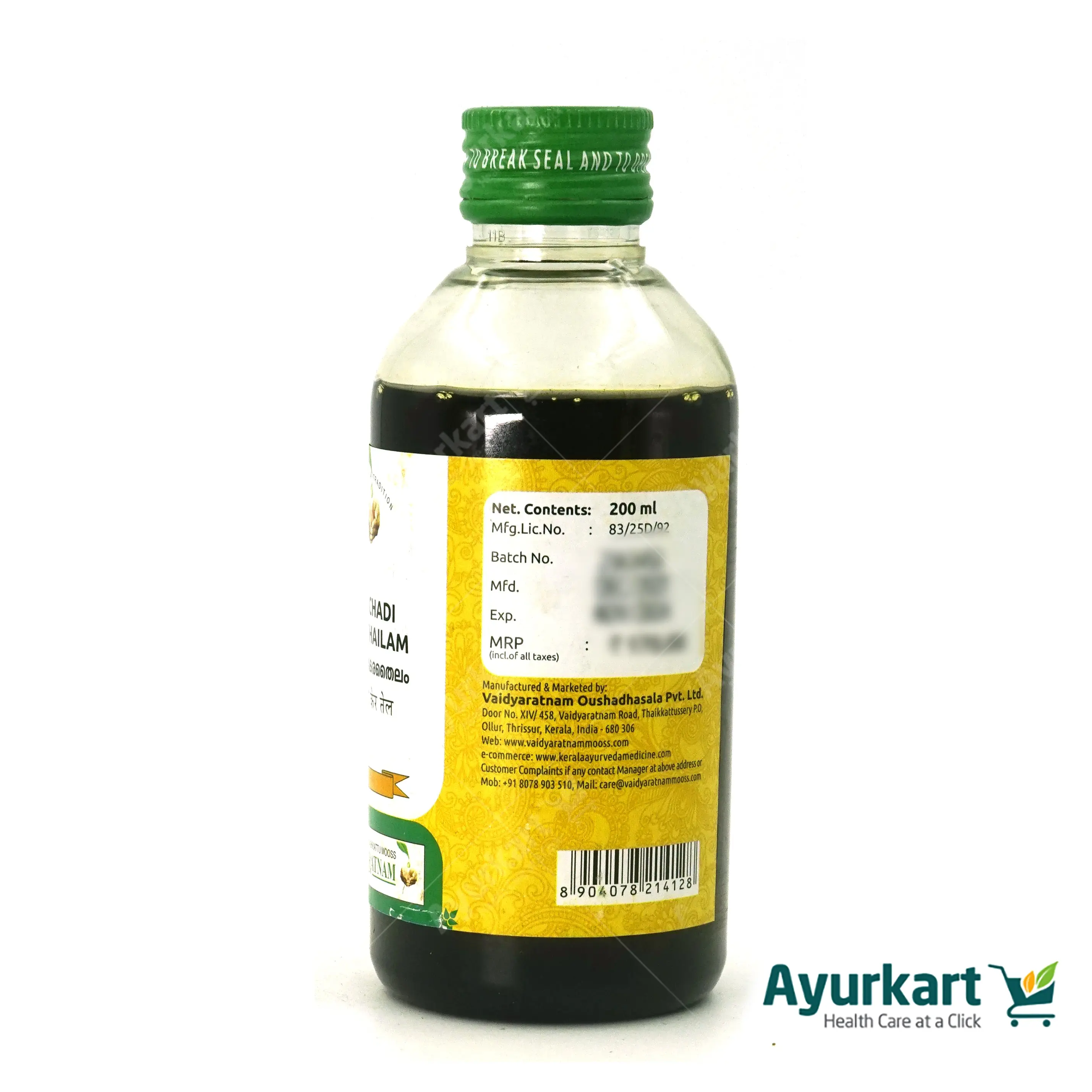 Marichadi Kera Thailam - 200ML - Vaidyaratnam - Image 5