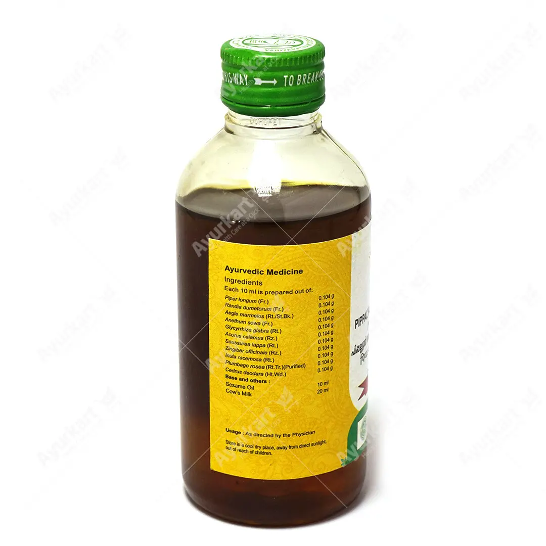 Pippalyadi Anuvasana Thailam  - Pippalyadi Thailam - 200ML - Vaidyaratnam - Image 2