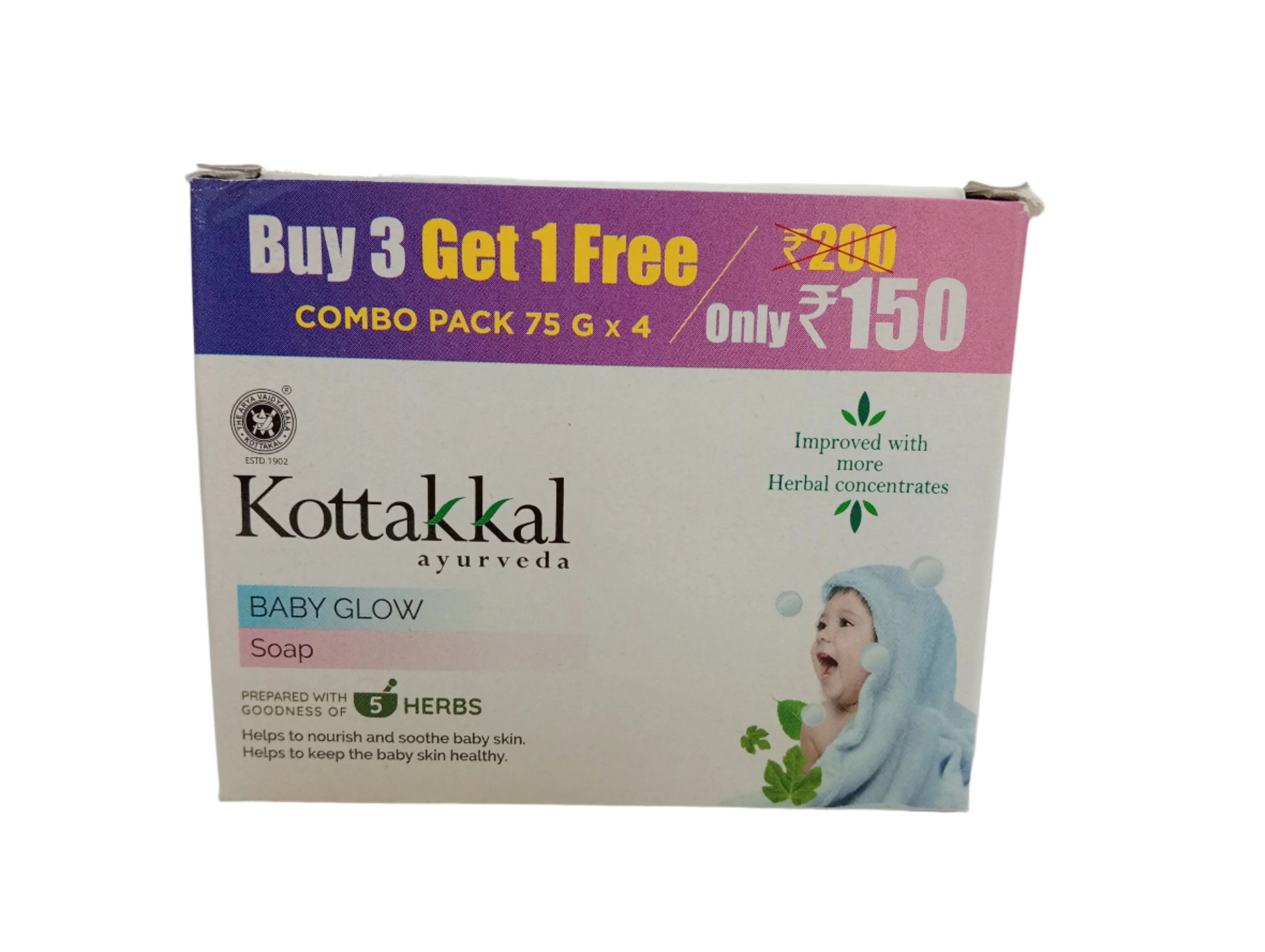 BABY GLOW SOAP KOTTAKKAL -(Offer Pack 4 plus 1)