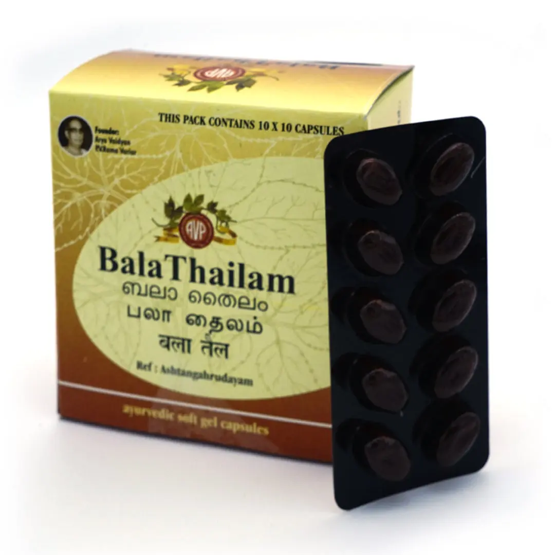 Bala Thailam Gel Capsule 100 Nos tablet - AVP Ayurveda - Image 2