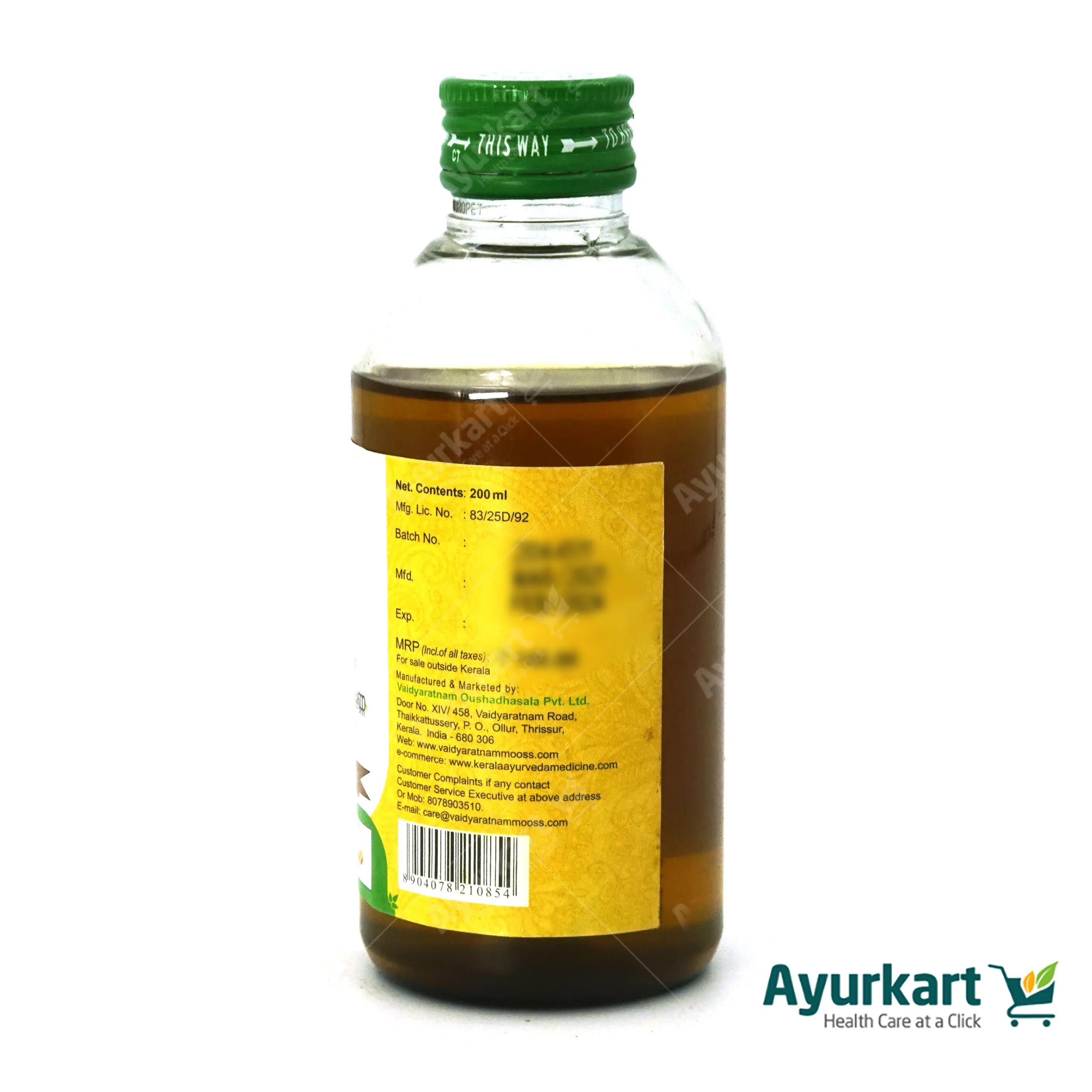 Balahatadi Kera Thailam - 200ML - Vaidyaratnam - Image 3