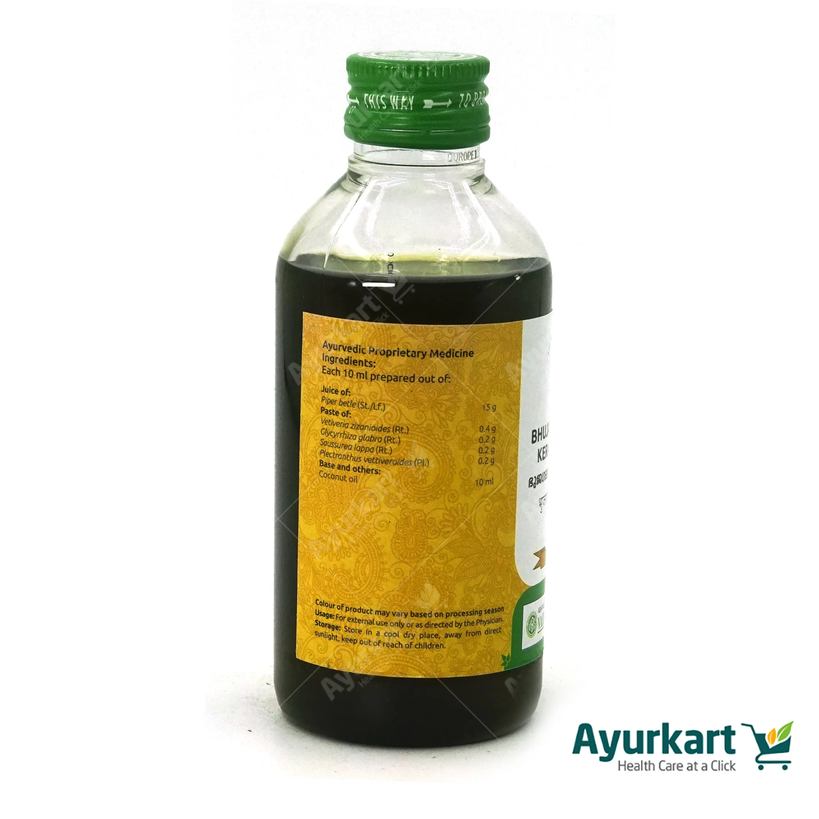 Bhujagalathadi Kera Thailam - 200ML - Vaidyaratnam - Image 3