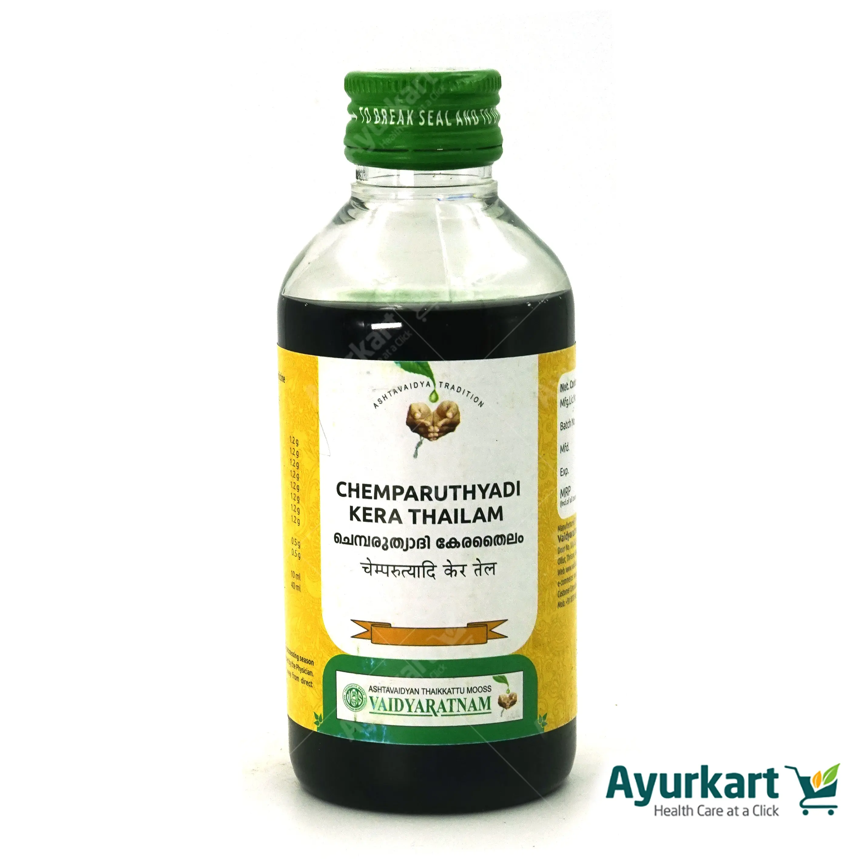 Chemparuthyadi Kera Thailam - Vaidyaratnam - 200ML - Image 3