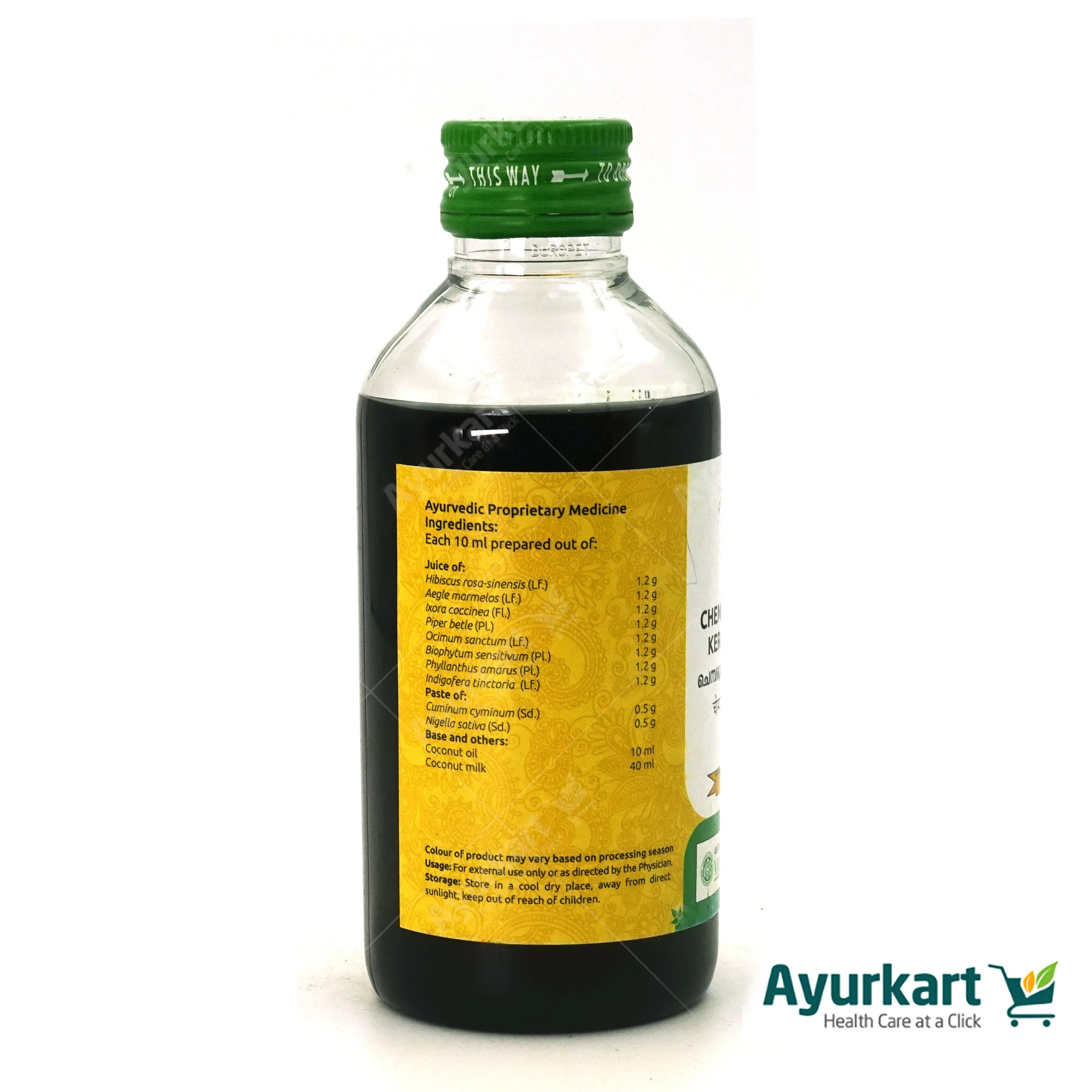 Chemparuthyadi Kera Thailam - Vaidyaratnam - 200ML - Image 4