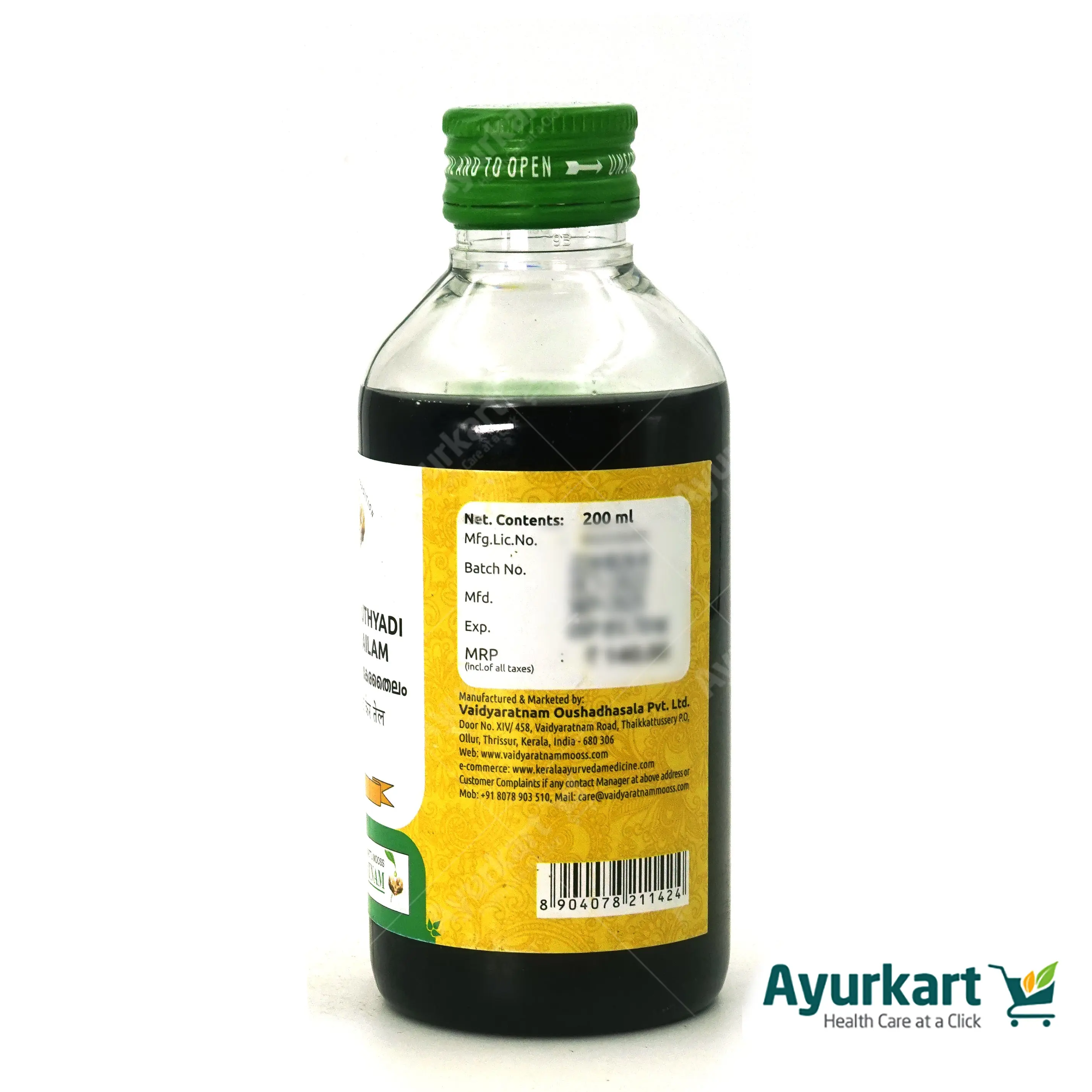 Chemparuthyadi Kera Thailam - Vaidyaratnam - 200ML - Image 5