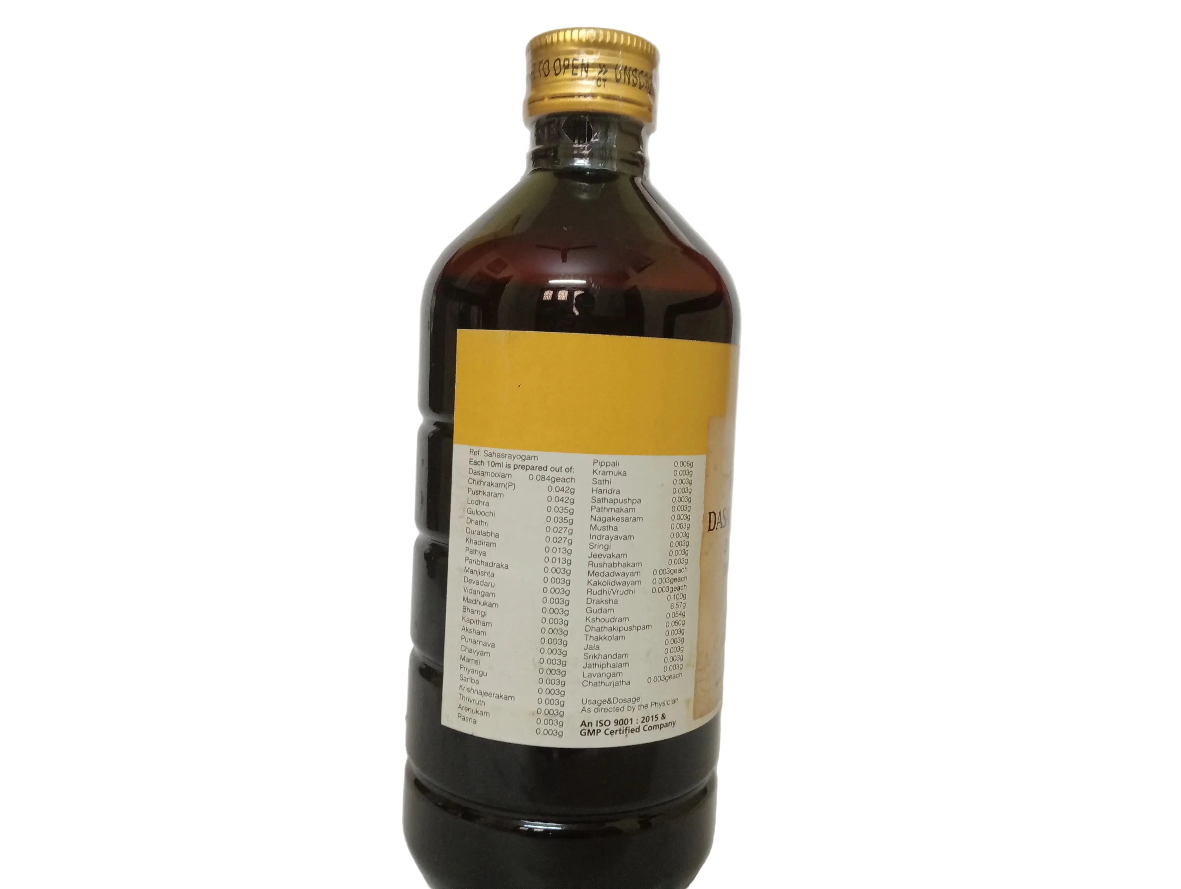 Dasamoolarishtam - 450ML -  RAJAH AYURVEDA - Image 3