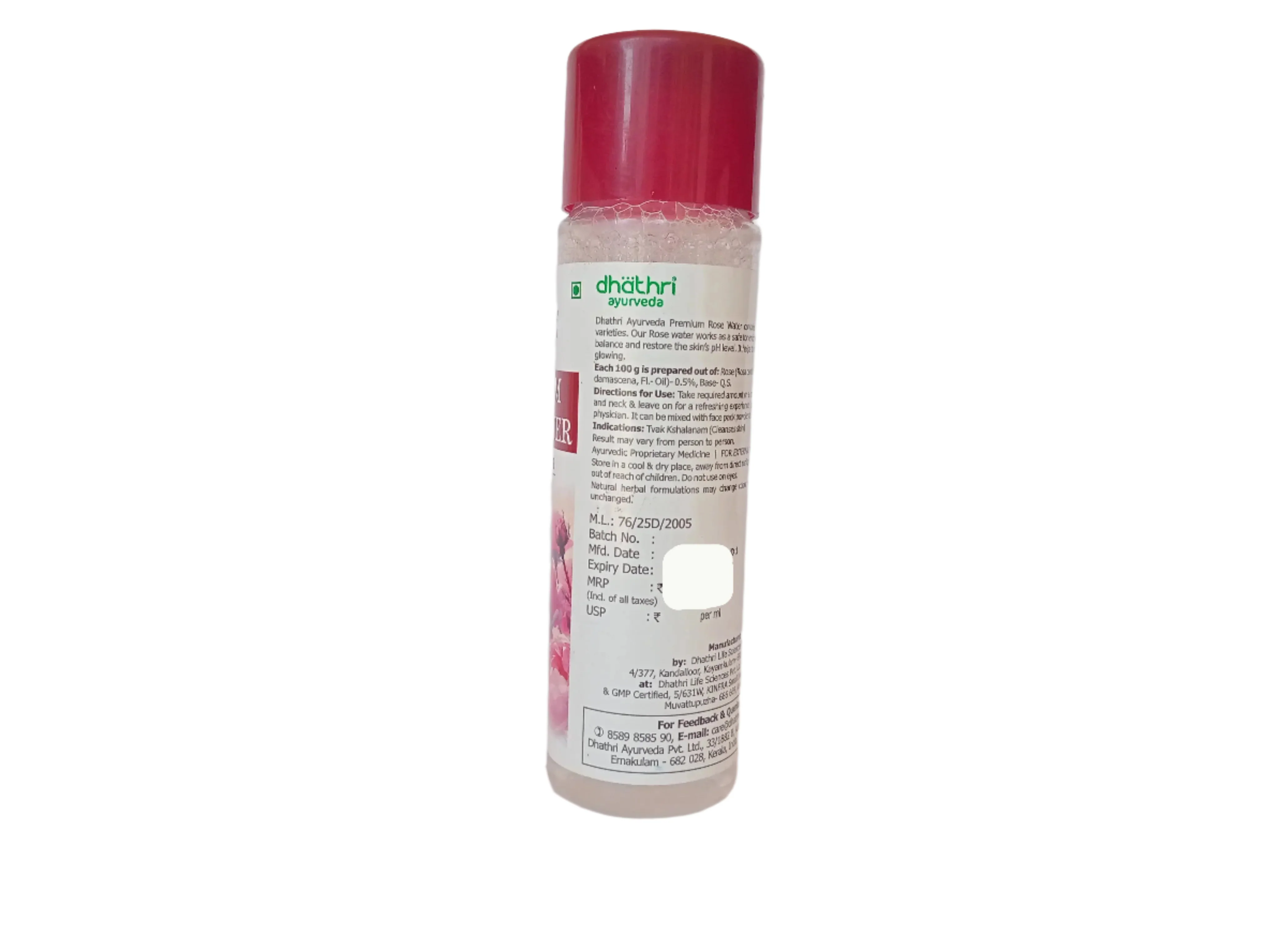 Premium Rose Water - 120ml - Dhathri Ayurveda - Image 2