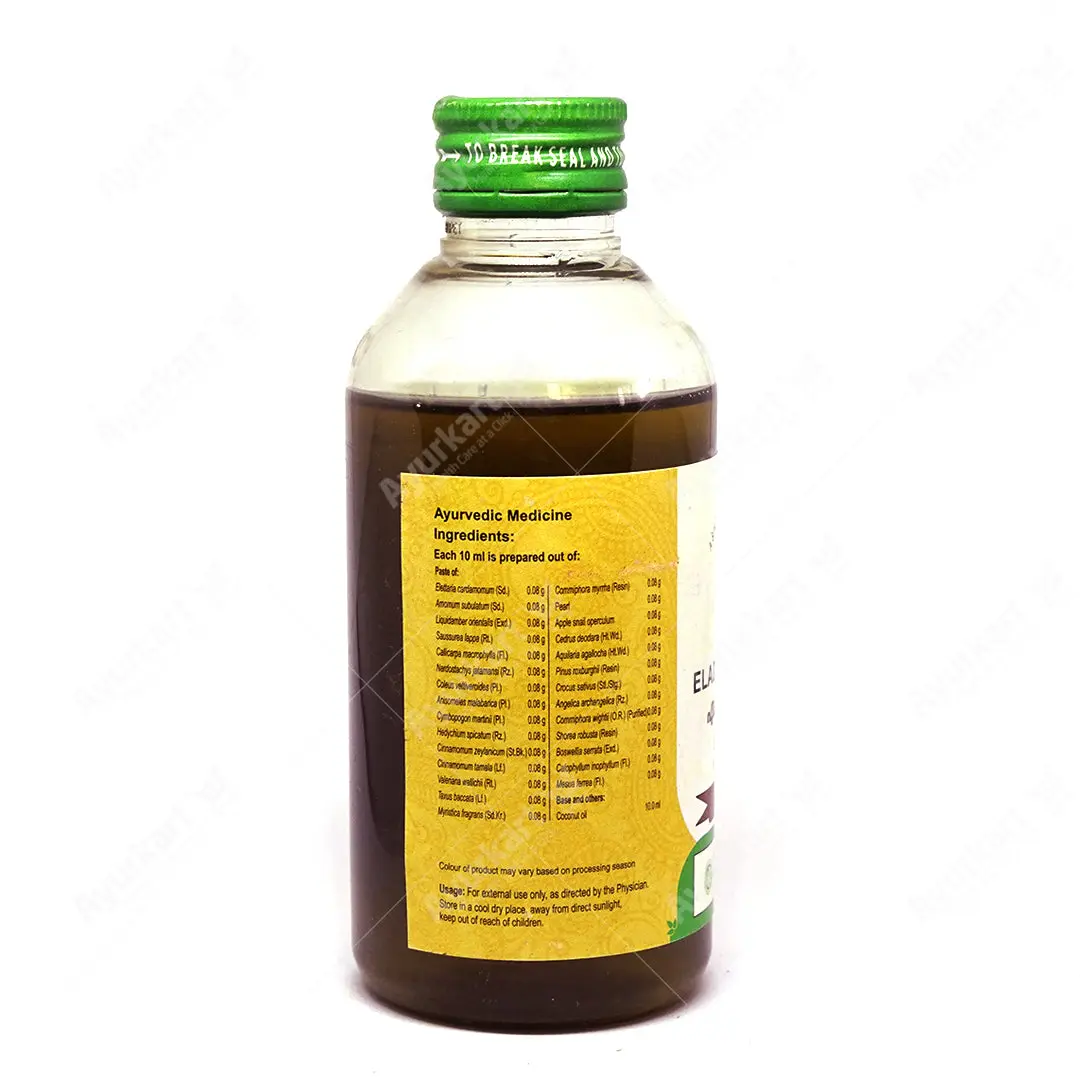 Eladi Kera Thailam - 200ML - Vaidyaratnam - Image 2