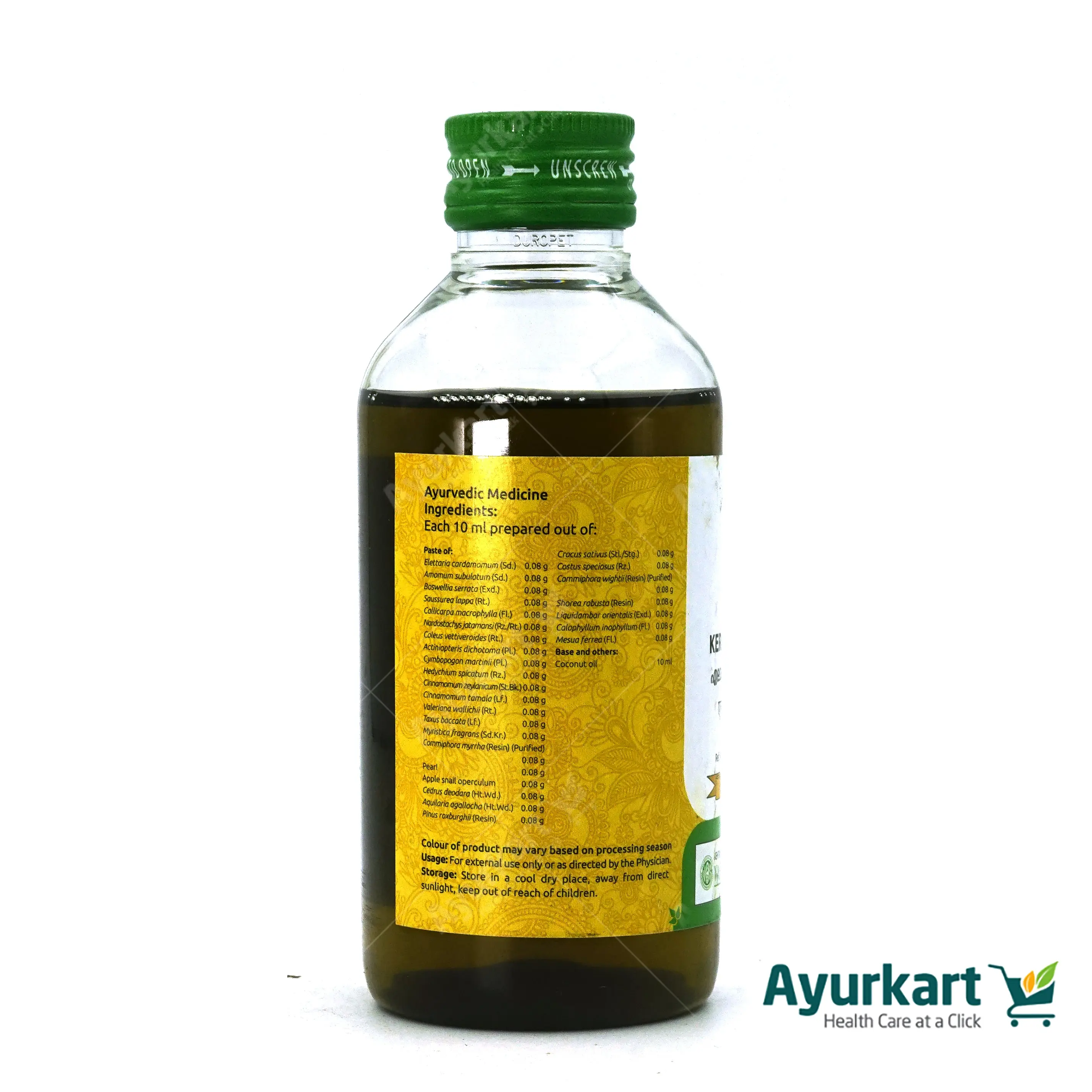 Eladi Kera Thailam - 200ML - Vaidyaratnam - Image 4