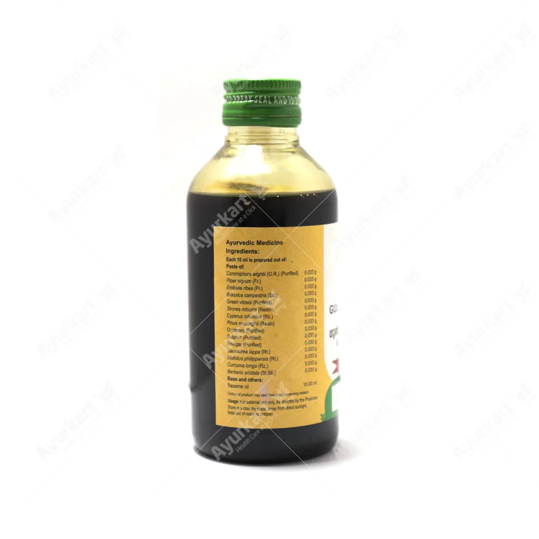 Gulgulumarichadi Thailam – 200ML – Vaidyaratnam | Ayurvedic Oil for Skin Problems - Image 2