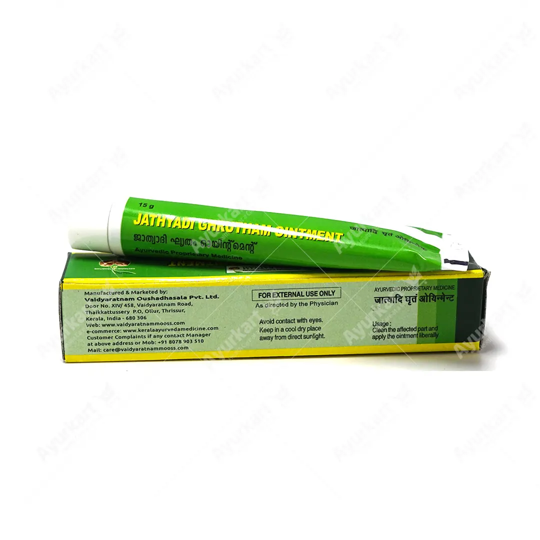 Jathyadi Ghrutham Ointment - 20GM - Vaidyaratnam - Image 3