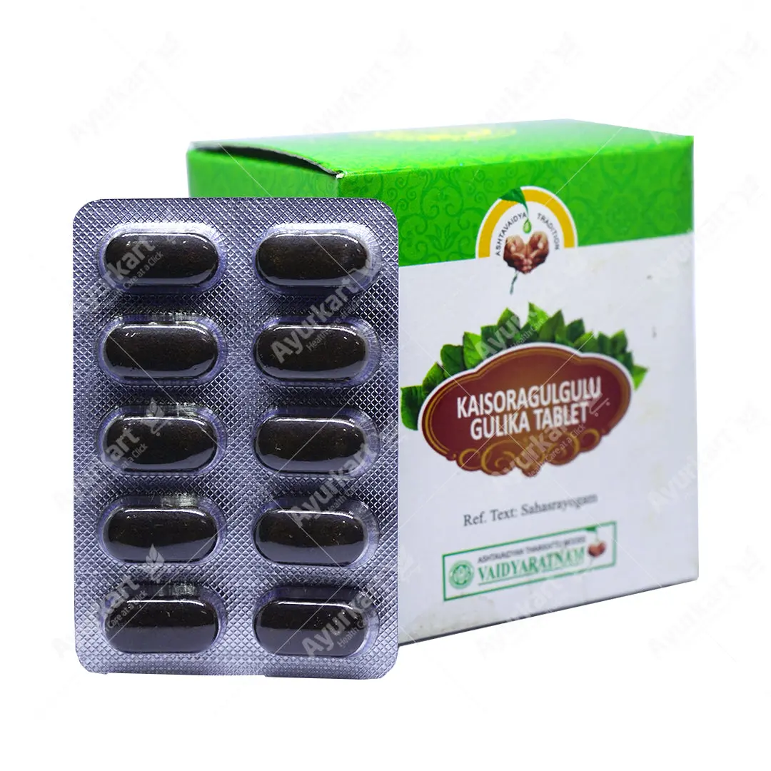 Kaisoraguggulu Gulika Tablet - 100 Nos - Vaidyaratnam - Image 2
