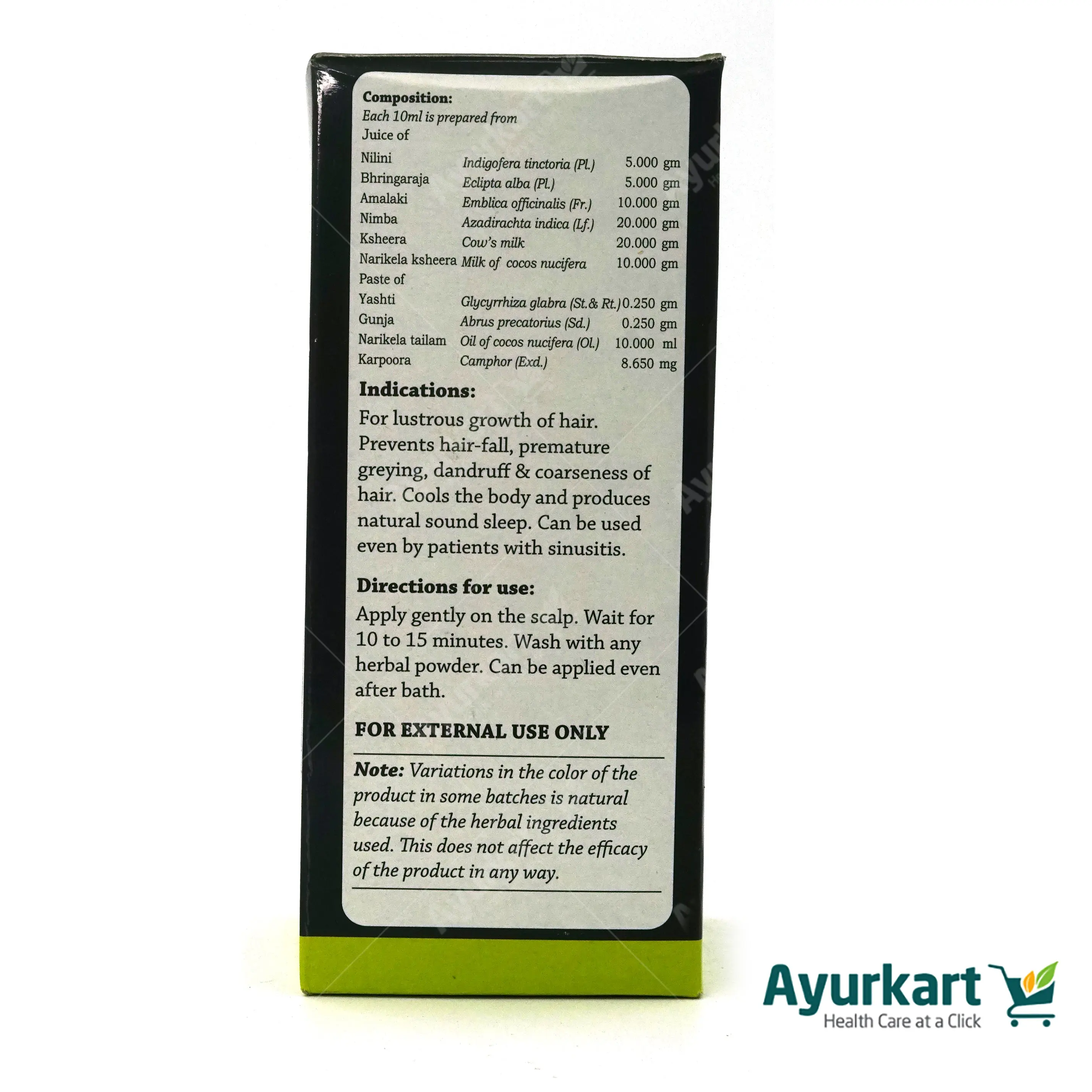 Karkuntal Ayurvedic Hair Oil - Arya Vaidya Nilayam (AVN Arogya) - Image 3
