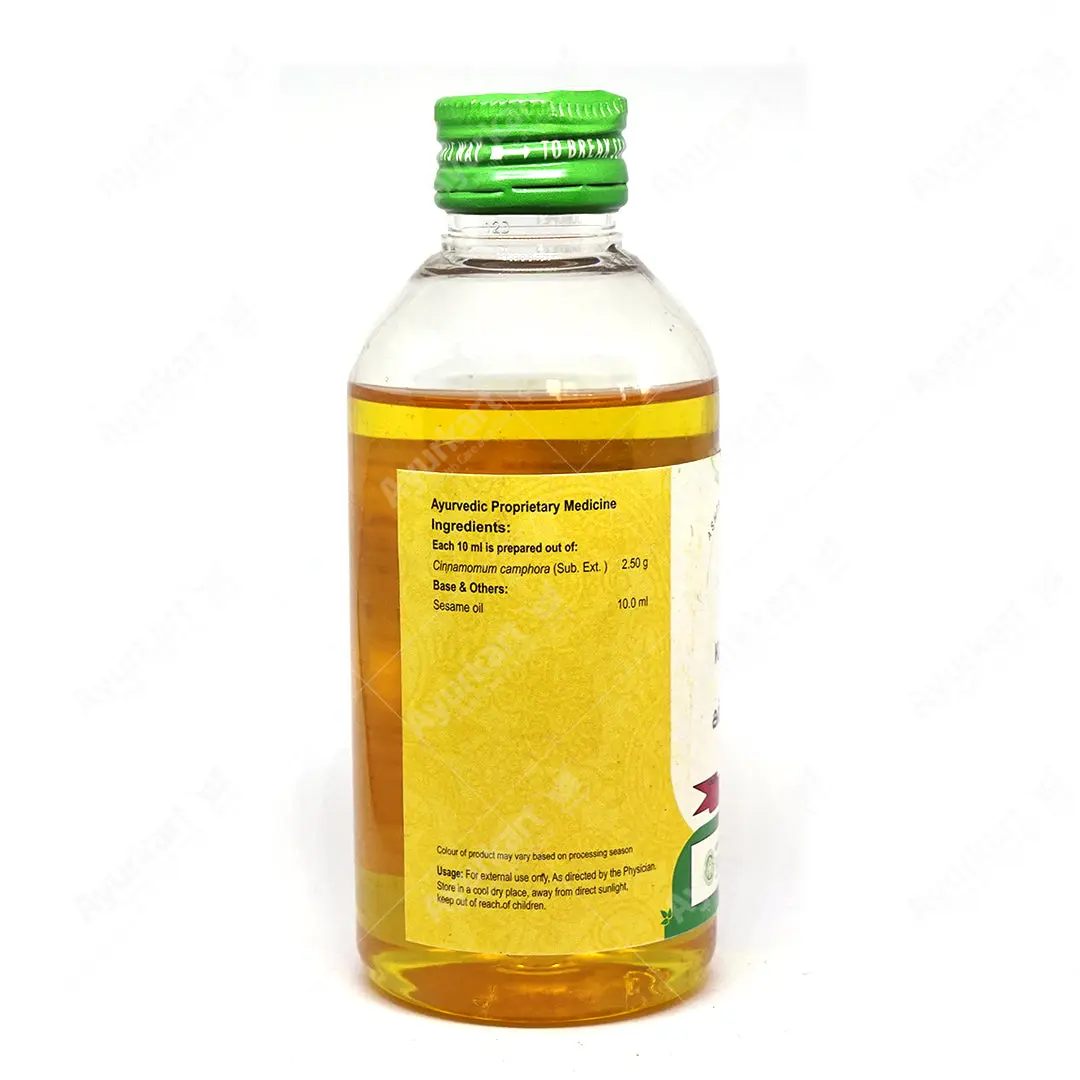 Karpoora Thailam - Vaidyaratnam 200ml - Image 2