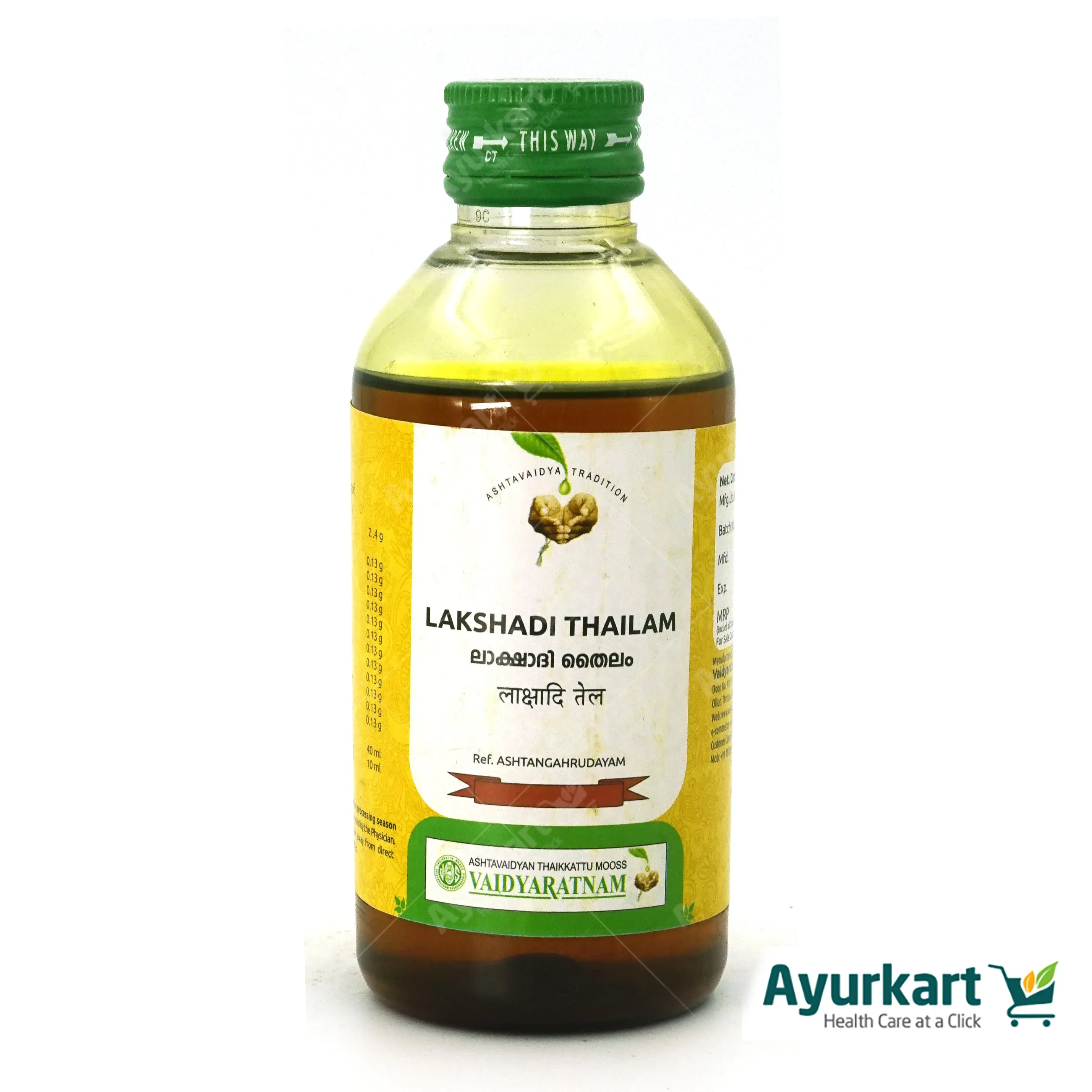 LAKSHADI THAILAM - 200ML - VAIDYARATNAM - Image 3