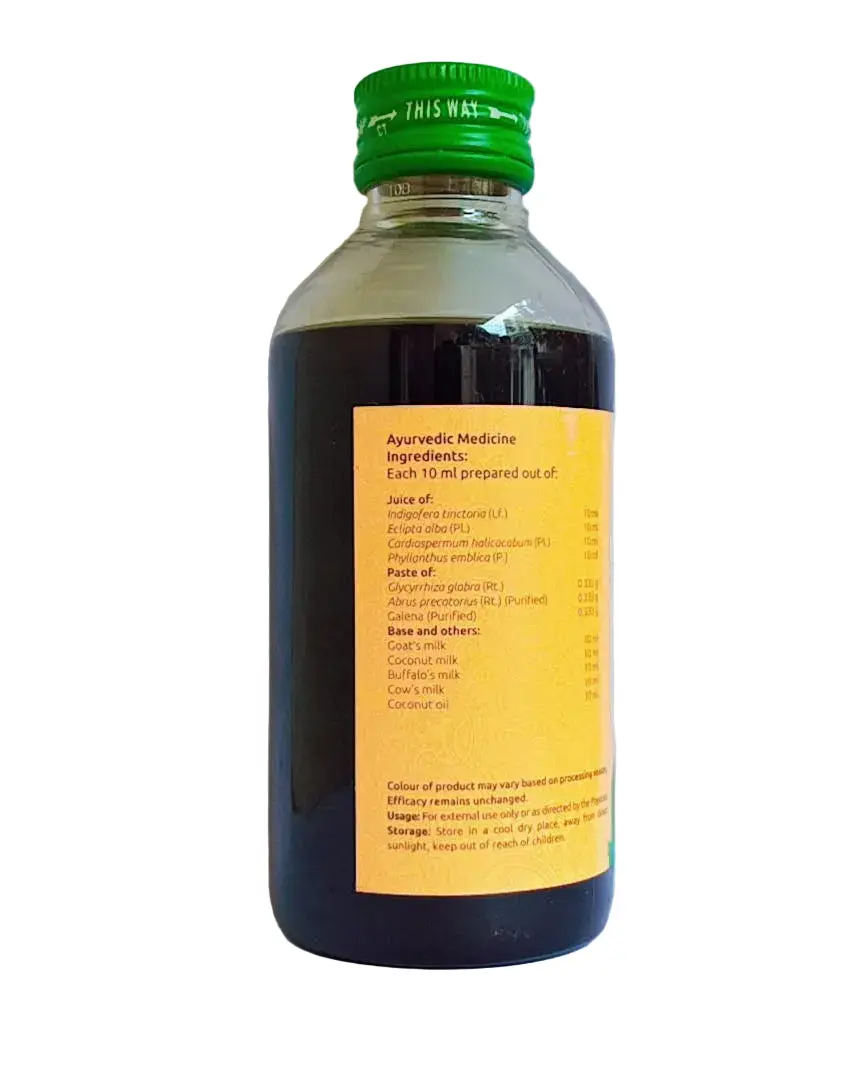 Neelibhrungadi Kera Thailam - 200 ML - Vaidyaratnam - Image 3