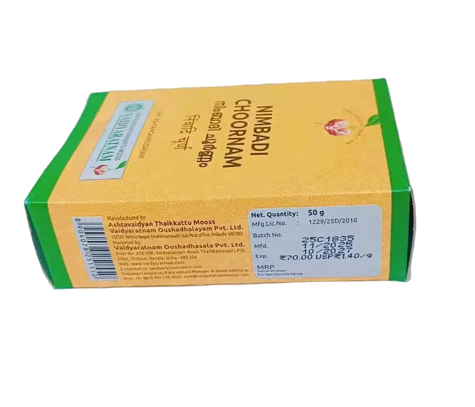 Nimbadi Choornam 50gm - Vaidyaratnam - Image 3