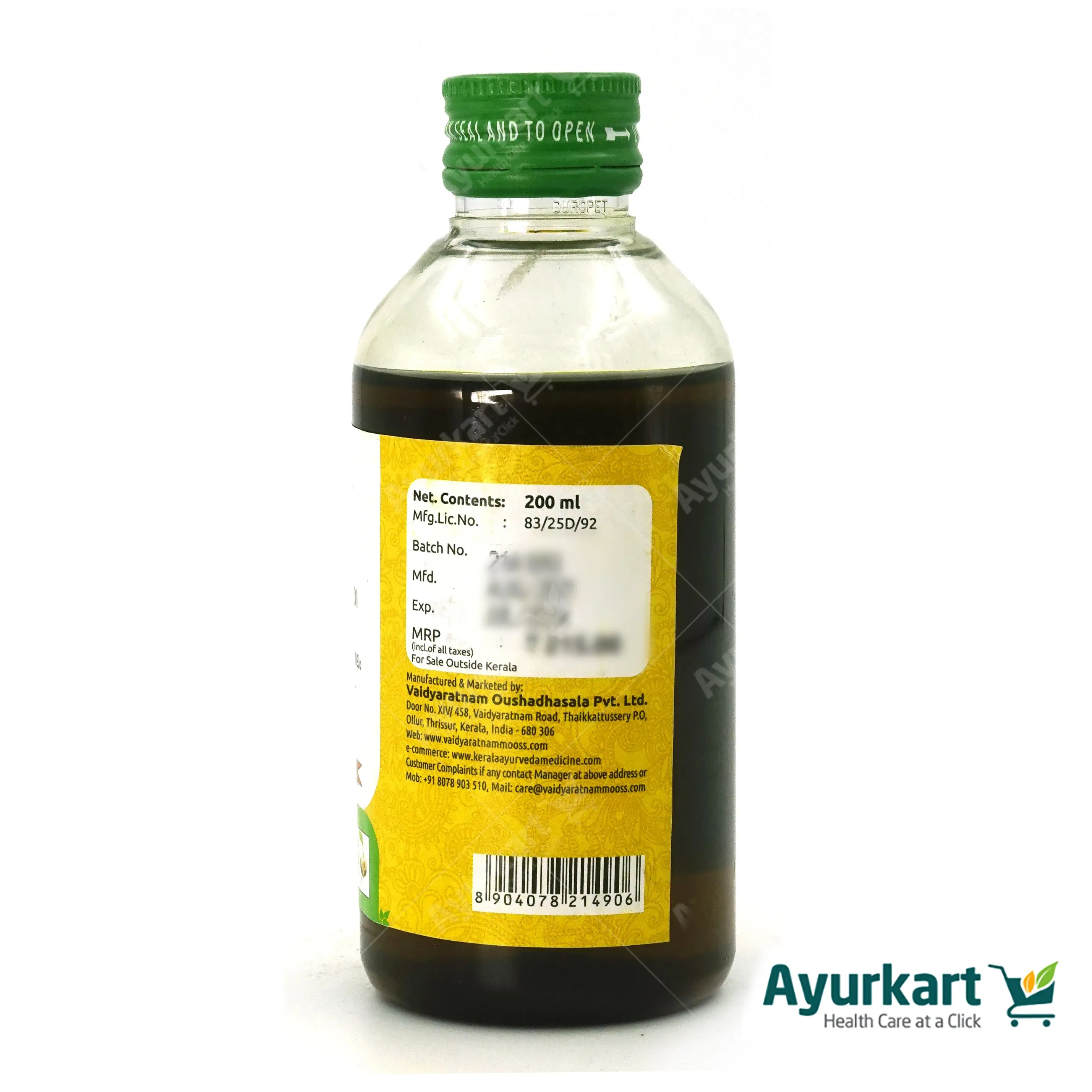 Nisoseeradi Thailam - 200ML - Vaidyaratnam - Image 4