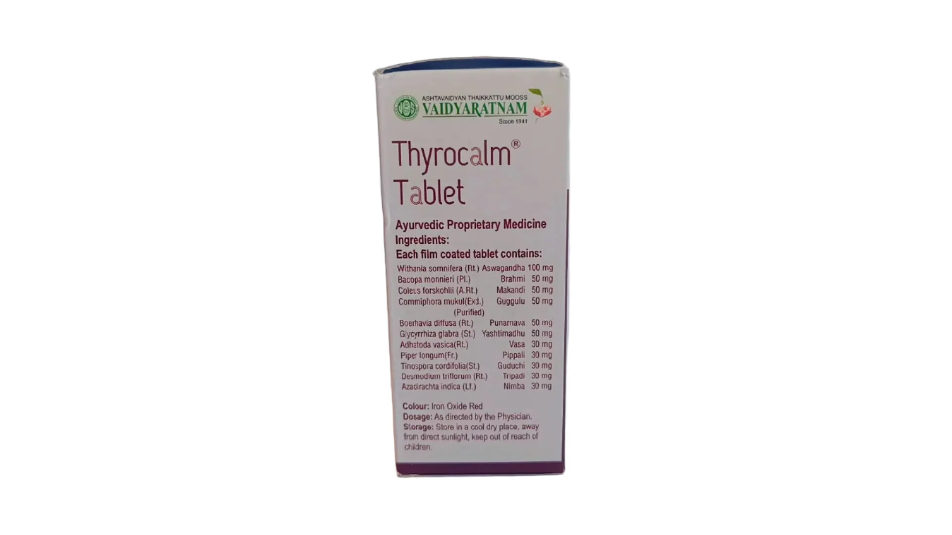 Thyrocalm Tablets - 100 Nos - Vaidyaratnam - Image 2