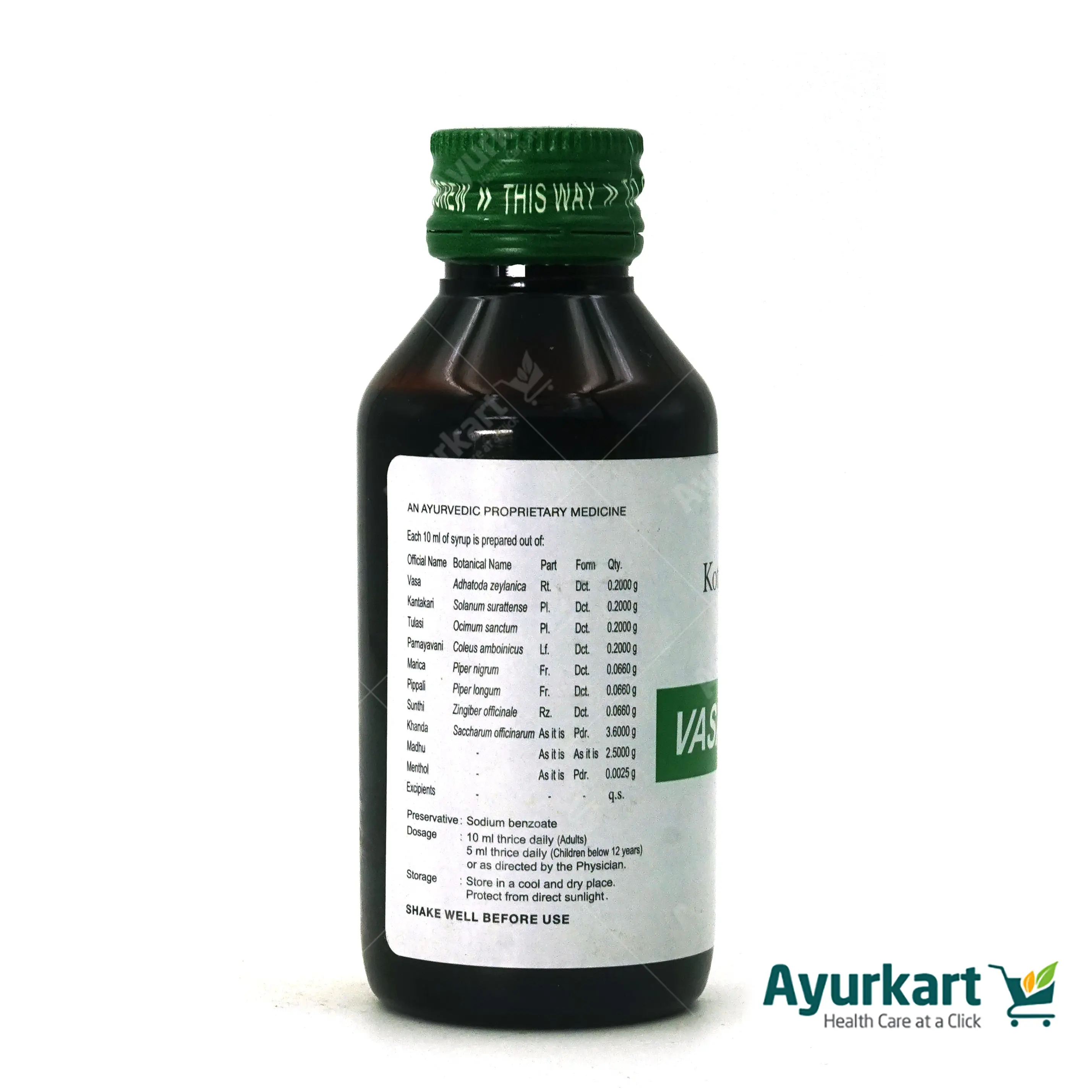 Vasakot Syrup - 100ML - Kottakkal - Image 4