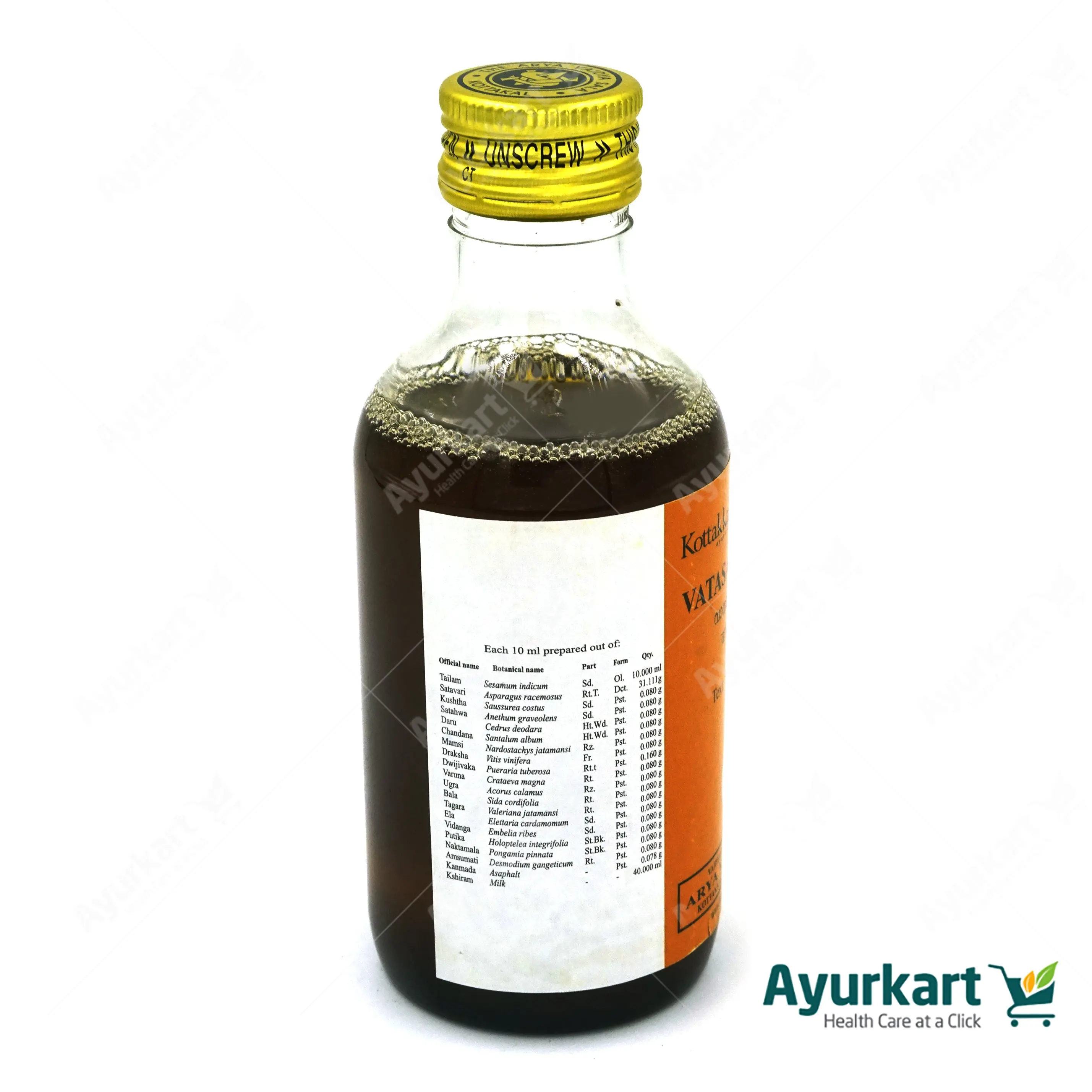 Vatasani Tailam - 200ML - Kottakkal - Image 3